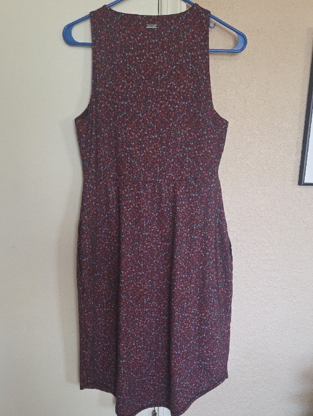 Prana Burgundy Emerald Lake Sleeveless Midi Dress with Speckle Print - Picture 6 of 7
